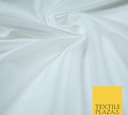 OFF WHITE Premium Plain Dyed Faux Matte Silk TAFFETA Dress Fabric Material 5280(5171)