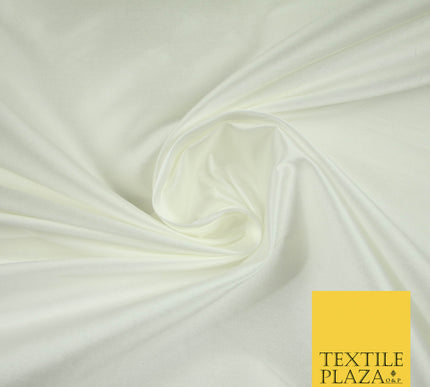IVORY Premium Plain Dyed Faux Matte Silk TAFFETA Dress Fabric Material 5281(5172)