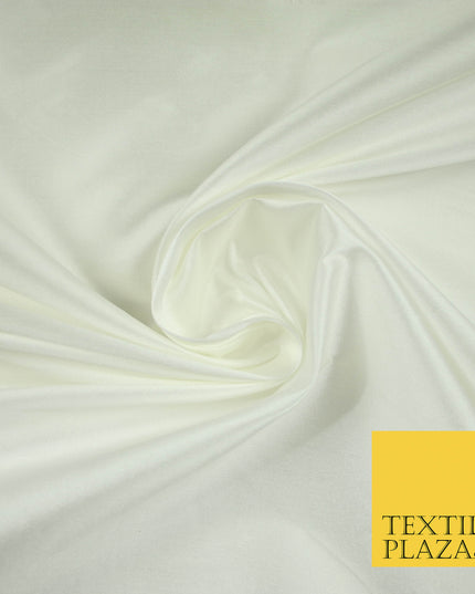 IVORY Premium Plain Dyed Faux Matte Silk TAFFETA Dress Fabric Material 5281(5172)