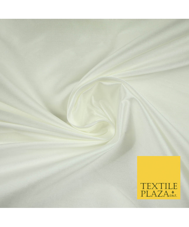 IVORY Premium Plain Dyed Faux Matte Silk TAFFETA Dress Fabric Material 5281(5172)