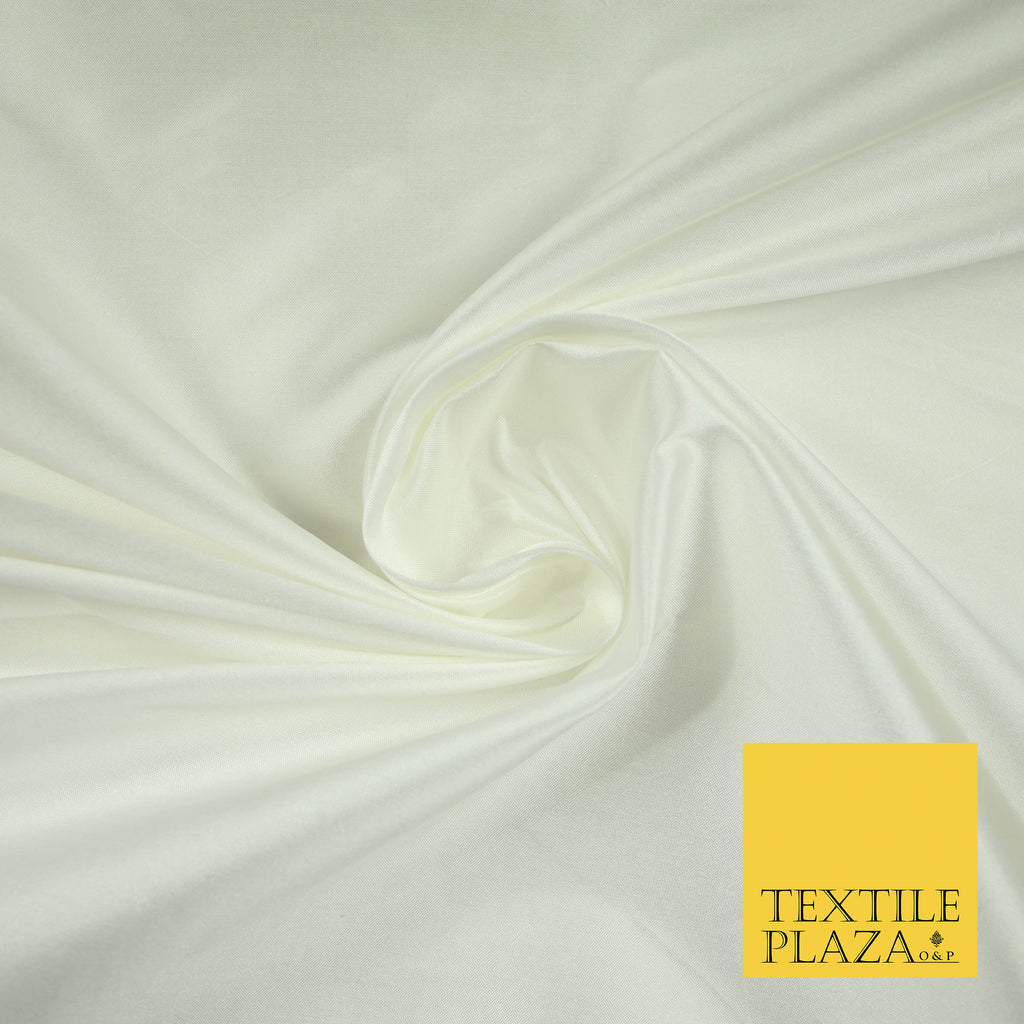 IVORY Premium Plain Dyed Faux Matte Silk TAFFETA Dress Fabric Material 5281(5172)
