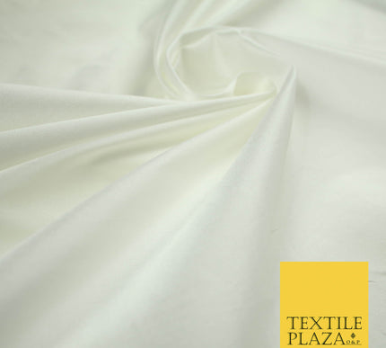 IVORY Premium Plain Dyed Faux Matte Silk TAFFETA Dress Fabric Material 5281(5172)