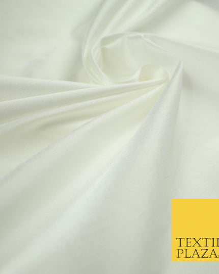 IVORY Premium Plain Dyed Faux Matte Silk TAFFETA Dress Fabric Material 5281(5172)