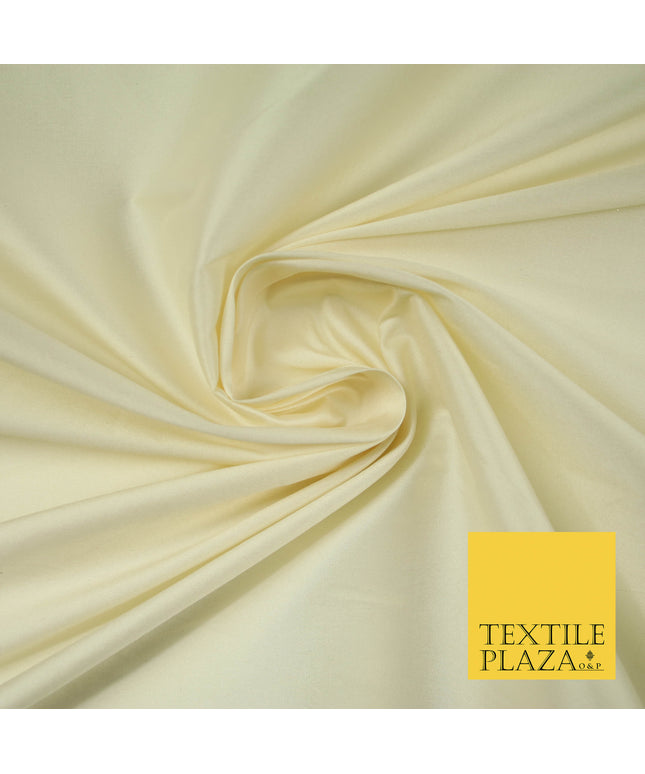 CREAM Premium Plain Dyed Faux Matte Silk TAFFETA Dress Fabric Material 5282(5165)
