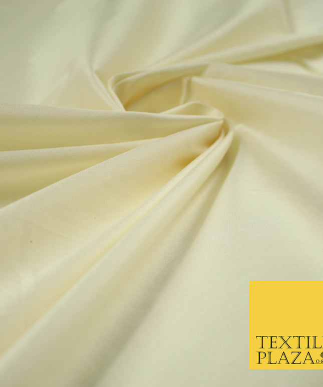 CREAM Premium Plain Dyed Faux Matte Silk TAFFETA Dress Fabric Material 5282(5165)