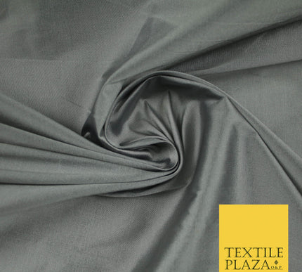 SILVER GREY SHOT WHITE Premium Plain Dyed Faux Matte Silk TAFFETA Dress Fabric Material 5283(5169)