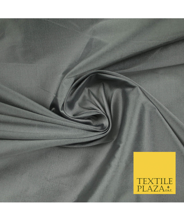 SILVER GREY SHOT WHITE Premium Plain Dyed Faux Matte Silk TAFFETA Dress Fabric Material 5283(5169)