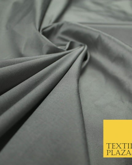 SILVER GREY SHOT WHITE Premium Plain Dyed Faux Matte Silk TAFFETA Dress Fabric Material 5283(5169)