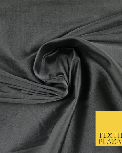 STORM GREY SHOT Premium Plain Dyed Faux Matte Silk TAFFETA Dress Fabric Material 5284(5170)