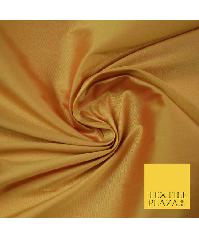 AUTUMNAL YELLOW SHOT PINK Premium Plain Dyed Faux Matte Silk TAFFETA Dress Fabric Material 5285(5167)