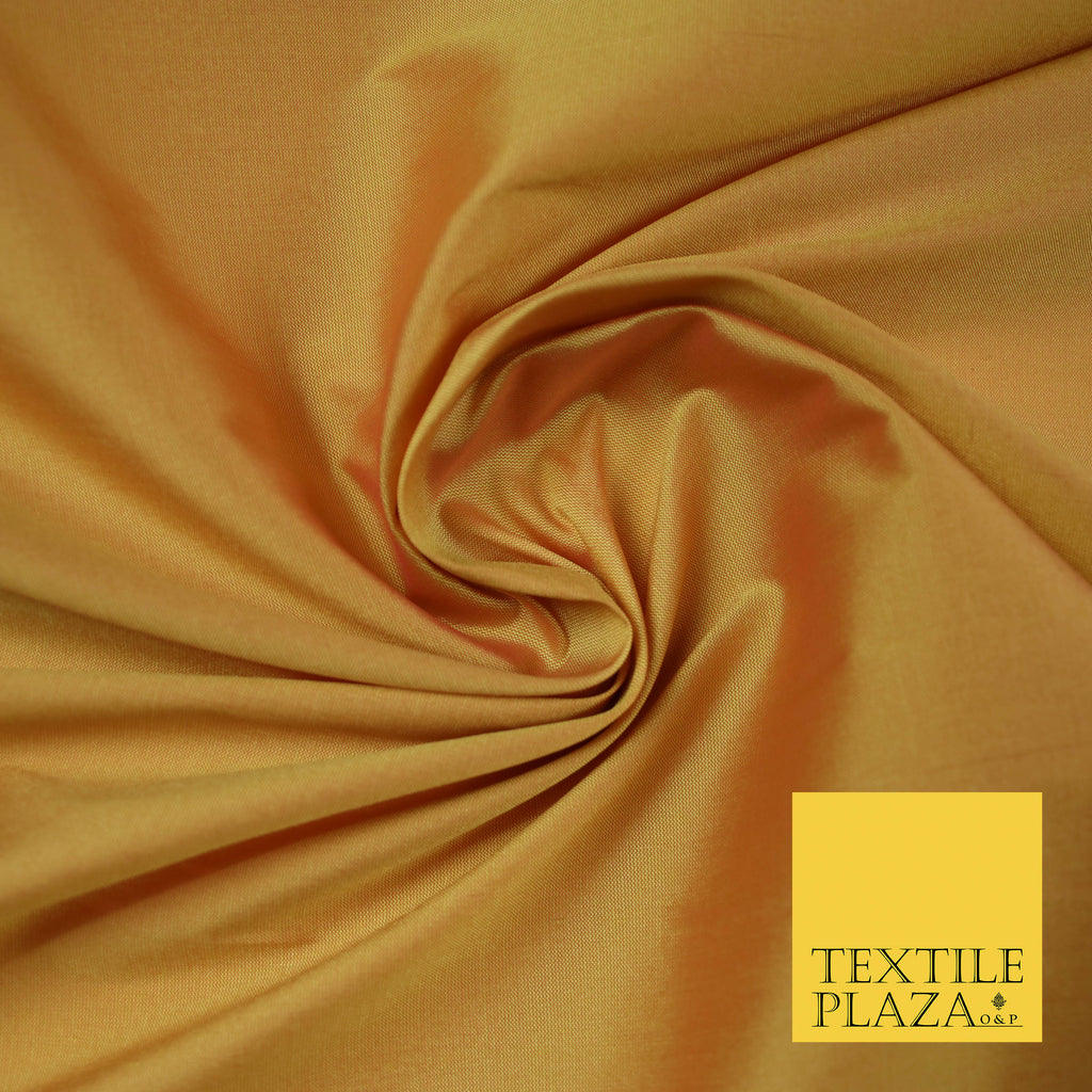 AUTUMNAL YELLOW SHOT PINK Premium Plain Dyed Faux Matte Silk TAFFETA Dress Fabric Material 5285(5167)