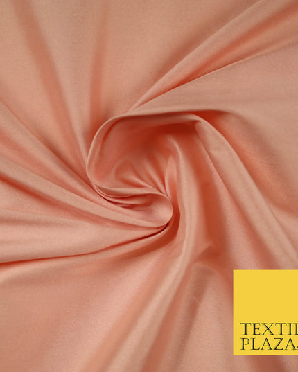 PEACH Premium Plain Dyed Faux Matte Silk TAFFETA Dress Fabric Material 5286(5164)