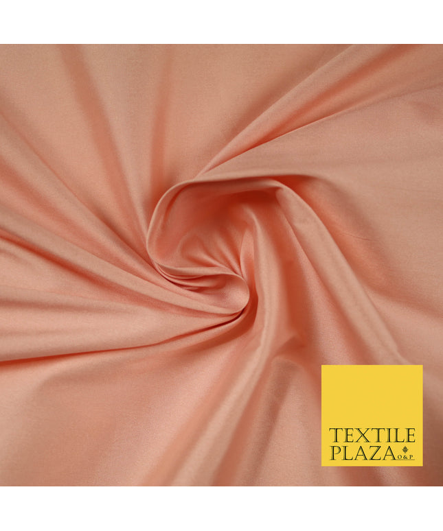 PEACH Premium Plain Dyed Faux Matte Silk TAFFETA Dress Fabric Material 5286(5164)