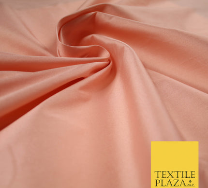 PEACH Premium Plain Dyed Faux Matte Silk TAFFETA Dress Fabric Material 5286(5164)