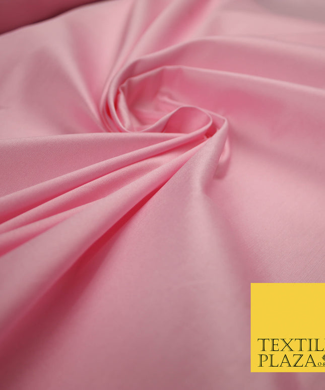 LIGHT PINK Premium Plain Dyed Faux Matte Silk TAFFETA Dress Fabric Material 5287(5166)