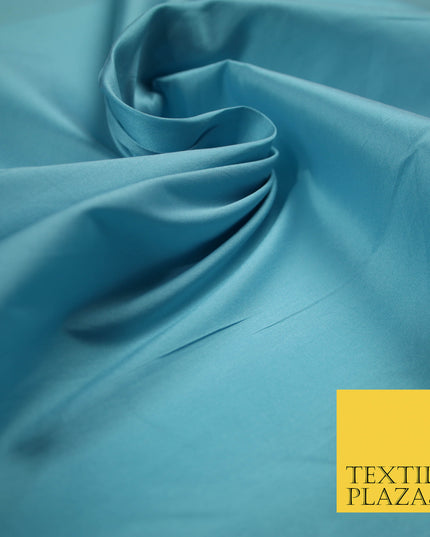 SKY BLUE Premium Plain Dyed Faux Matte Silk TAFFETA Dress Fabric Material 5290(5162)
