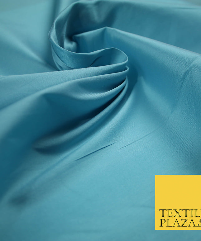 SKY BLUE Premium Plain Dyed Faux Matte Silk TAFFETA Dress Fabric Material 5290(5162)
