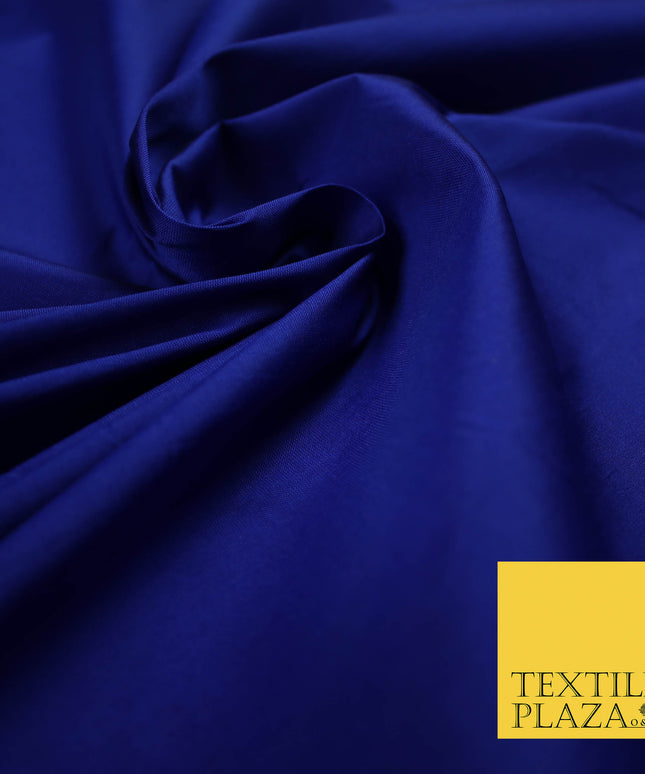 ROYAL BLUE SHOT BLACK Premium Plain Dyed Faux Matte Silk TAFFETA Dress Fabric Material 5292(5159)