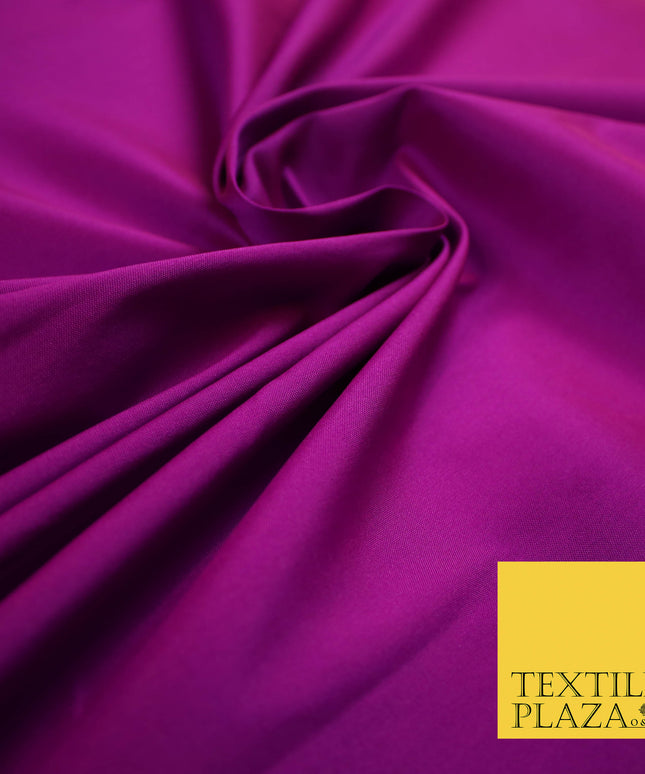 MAGENTA PINK Premium Plain Dyed Faux Matte Silk TAFFETA Dress Fabric Material 5293(5168)