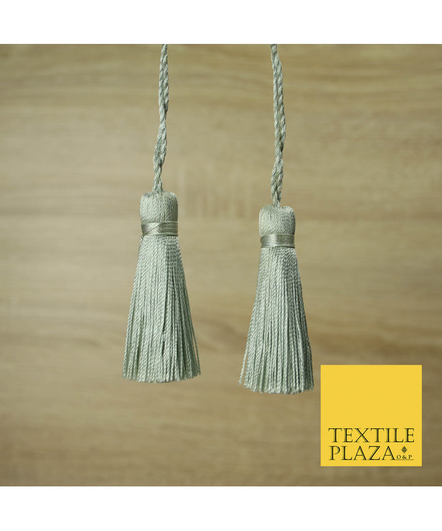 TINTED SILVER GREEN Luxury Silk Soft Thread Tassels Latkans Cushion Sewing Craft Curtains T110
