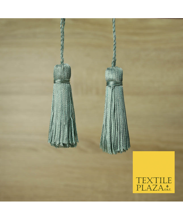LIGHT TEAL Luxury Silk Soft Thread Tassels Latkans Cushion Sewing Craft Curtains T132