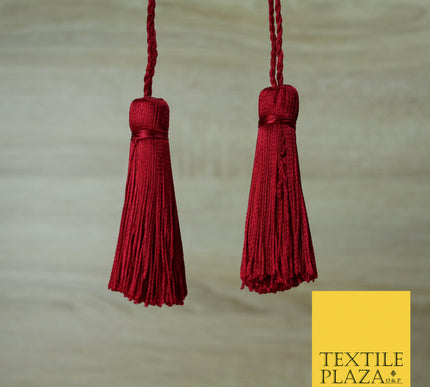 CHERRY MAROON RED Luxury Silk Soft Thread Tassels Latkans Cushion Sewing Craft Curtains T138