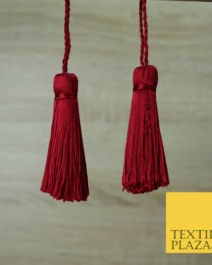 CHERRY MAROON RED Luxury Silk Soft Thread Tassels Latkans Cushion Sewing Craft Curtains T138