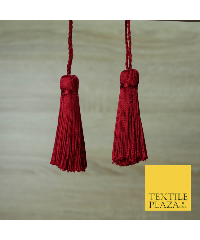CHERRY MAROON RED Luxury Silk Soft Thread Tassels Latkans Cushion Sewing Craft Curtains T138
