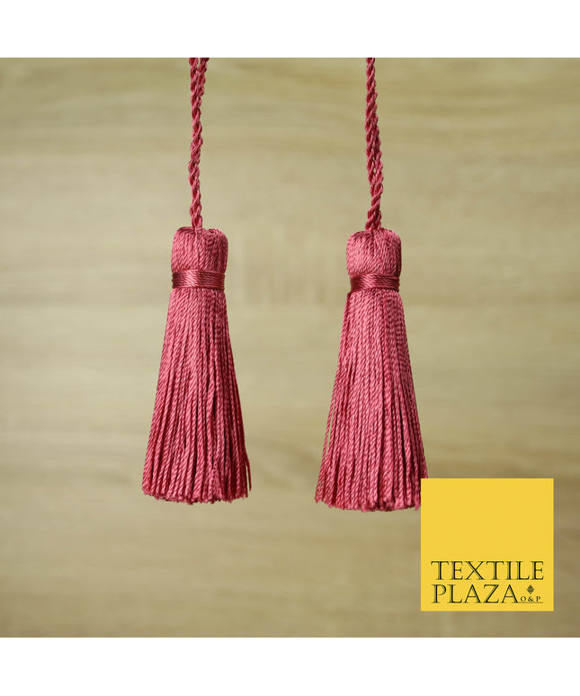 DEEP ROSE PINK Luxury Silk Soft Thread Tassels Latkans Cushion Sewing Craft Curtains T144