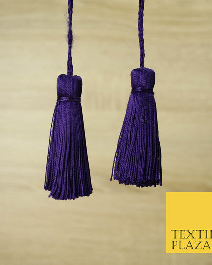 DEEP PURPLE Luxury Silk Soft Thread Tassels Latkans Cushion Sewing Craft Curtains T145