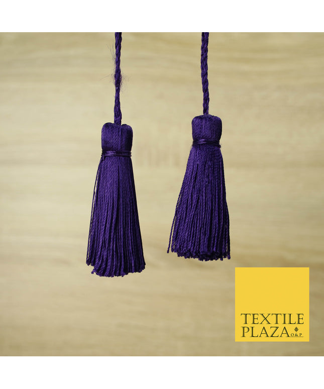 DEEP PURPLE Luxury Silk Soft Thread Tassels Latkans Cushion Sewing Craft Curtains T145