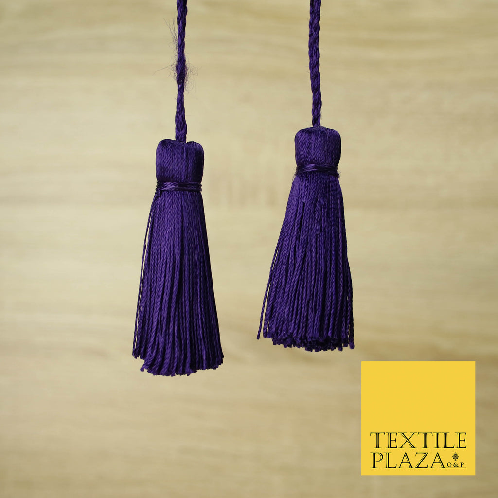 DEEP PURPLE Luxury Silk Soft Thread Tassels Latkans Cushion Sewing Craft Curtains T145