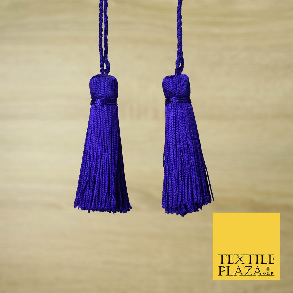 BLUE Luxury Silk Soft Thread Tassels Latkans Cushion Sewing Craft Curtains T146