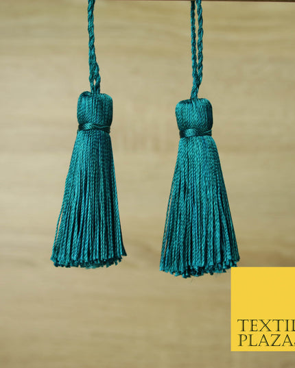 JADE / TEAL Luxury Silk Soft Thread Tassels Latkans Cushion Sewing Craft Curtains T150