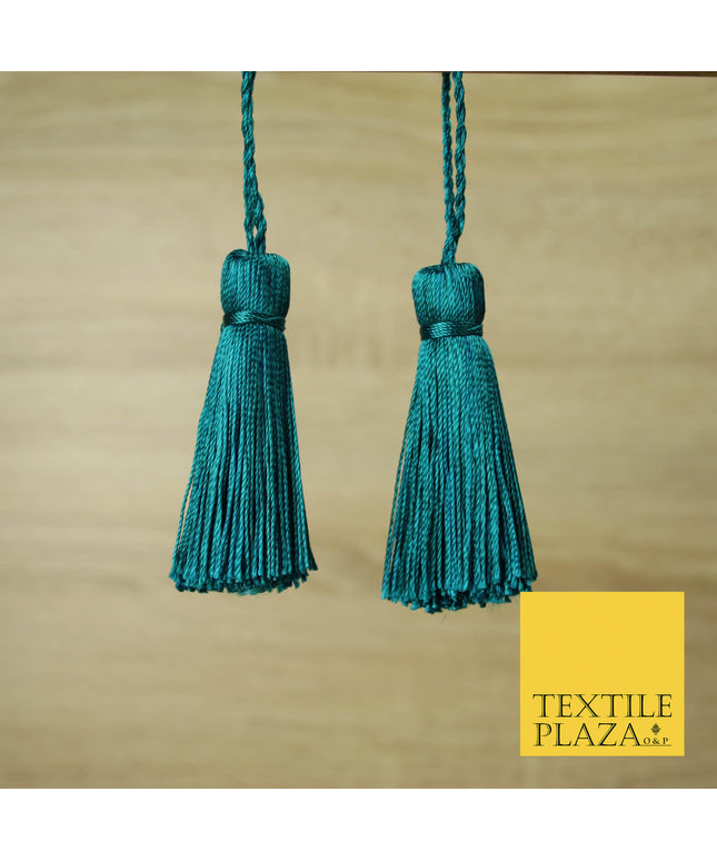 JADE / TEAL Luxury Silk Soft Thread Tassels Latkans Cushion Sewing Craft Curtains T150
