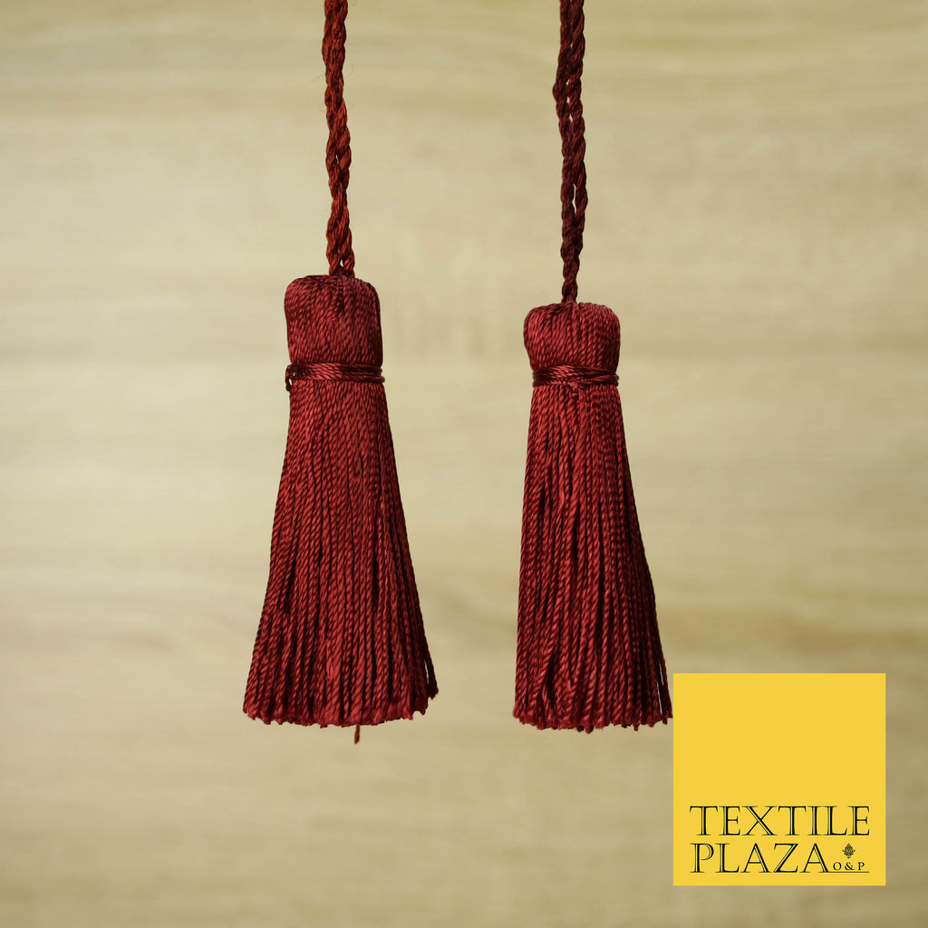 MAROON Luxury Silk Soft Thread Tassels Latkans Cushion Sewing Craft Curtains T151