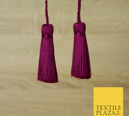 DEEP MAGENTA PINK Luxury Silk Soft Thread Tassels Latkans Cushion Sewing Craft Curtains T168
