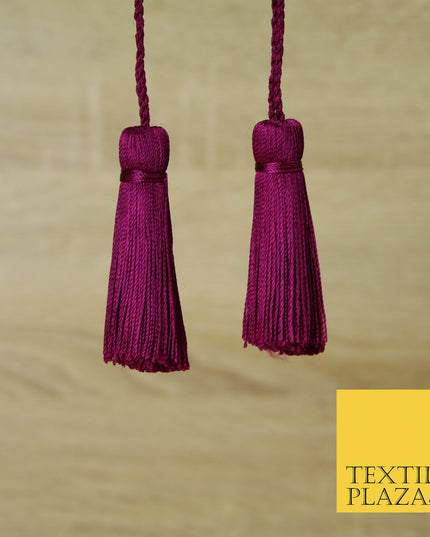 DEEP MAGENTA PINK Luxury Silk Soft Thread Tassels Latkans Cushion Sewing Craft Curtains T168