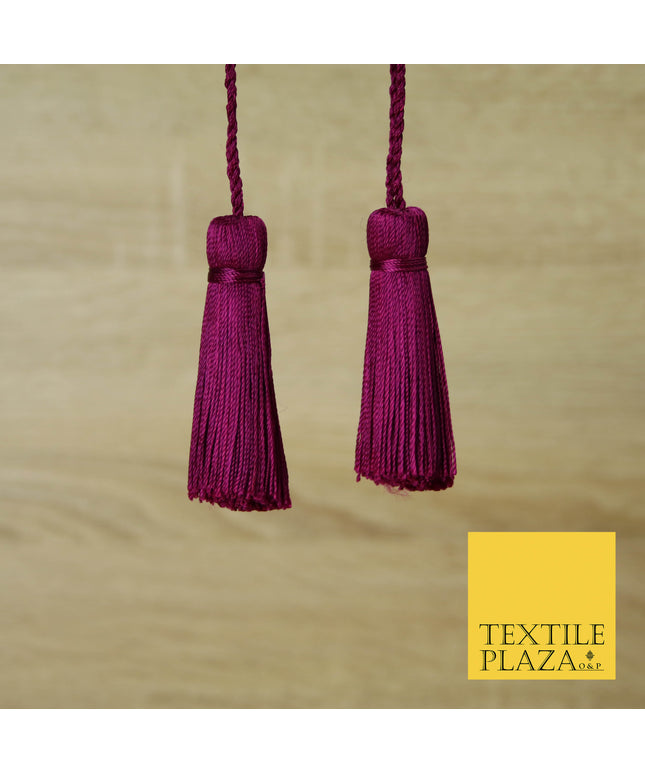 DEEP MAGENTA PINK Luxury Silk Soft Thread Tassels Latkans Cushion Sewing Craft Curtains T168