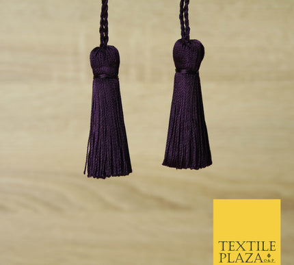 AUBERGINE PURPLE Luxury Silk Soft Thread Tassels Latkans Cushion Sewing Craft Curtains T173