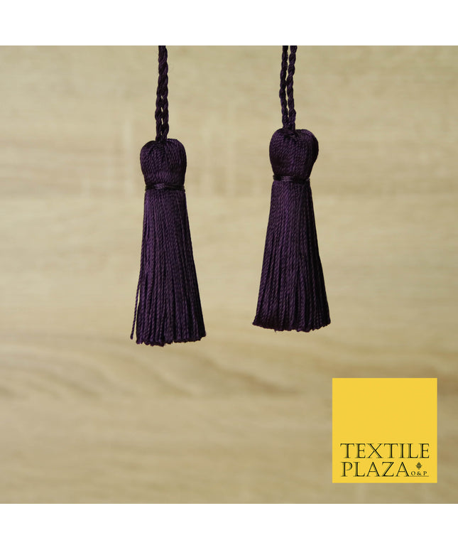 AUBERGINE PURPLE Luxury Silk Soft Thread Tassels Latkans Cushion Sewing Craft Curtains T173