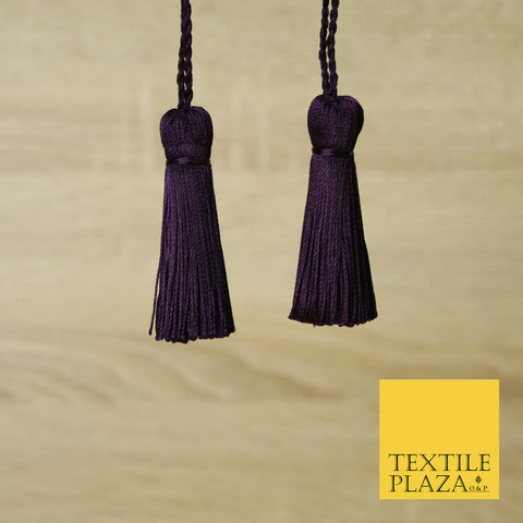AUBERGINE PURPLE Luxury Silk Soft Thread Tassels Latkans Cushion Sewing Craft Curtains T173