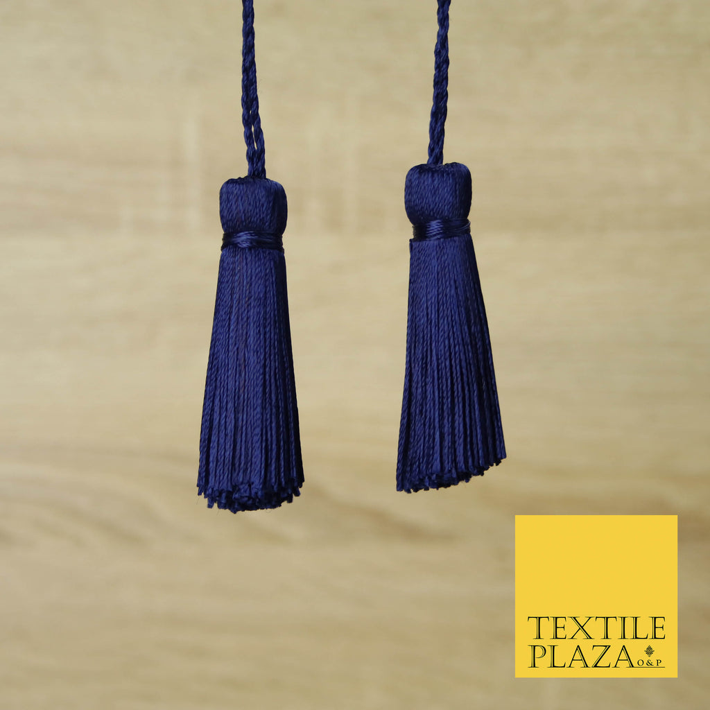 NAVY BLUE Luxury Silk Soft Thread Tassels Latkans Cushion Sewing Craft Curtains T174