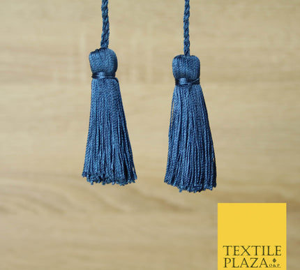 DENIM BLUE Luxury Silk Soft Thread Tassels Latkans Cushion Sewing Craft Curtains T210