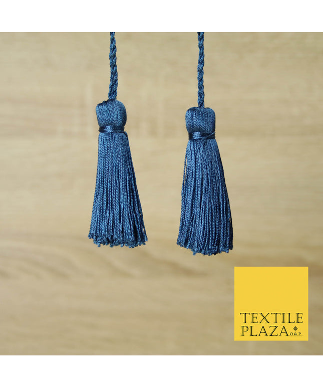 DENIM BLUE Luxury Silk Soft Thread Tassels Latkans Cushion Sewing Craft Curtains T210