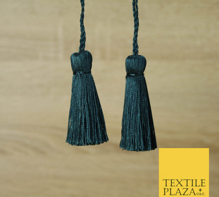 DARK TEAL / GREY Luxury Silk Soft Thread Tassels Latkans Cushion Sewing Craft Curtains T305