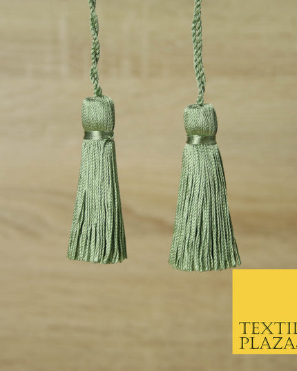 SAGE GREEN Luxury Silk Soft Thread Tassels Latkans Cushion Sewing Craft Curtains T307