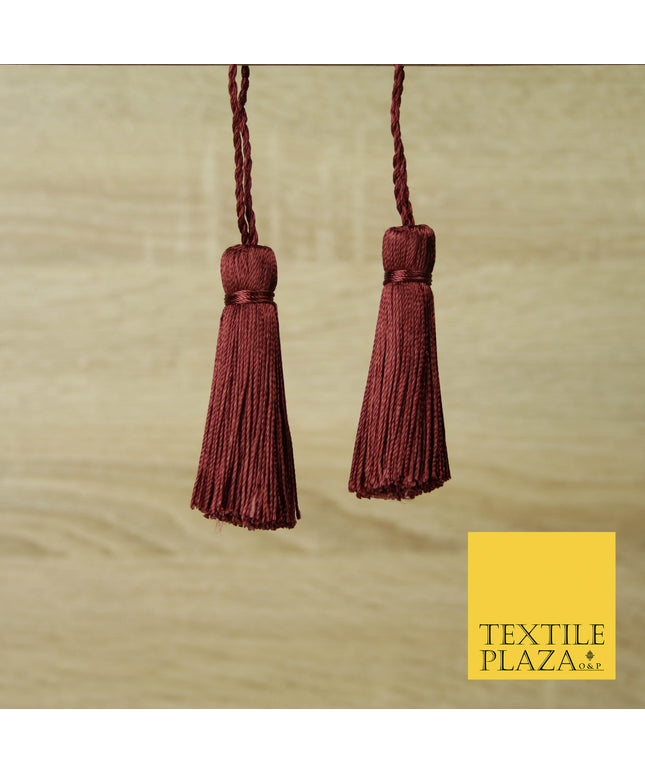 MAROON Luxury Silk Soft Thread Tassels Latkans Cushion Sewing Craft Curtains T404