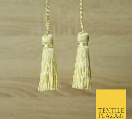 LIGHT YELLOW Luxury Silk Soft Thread Tassels Latkans Cushion Sewing Craft Curtains T409