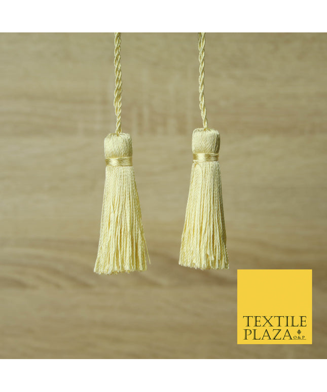 LIGHT YELLOW Luxury Silk Soft Thread Tassels Latkans Cushion Sewing Craft Curtains T409